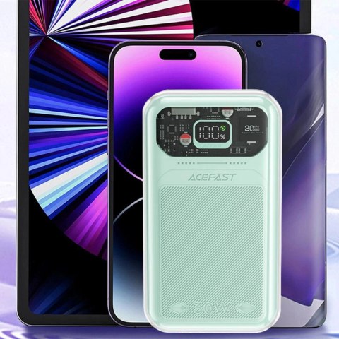 Acefast powerbank 20000mAh Sparkling Series szybkie ładowanie 30W zielony (M2) Acefast powerbank 20000mAh Sparkling Series szybkie ładowanie 30W zielony (M2)