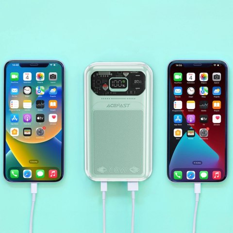 Acefast powerbank 20000mAh Sparkling Series szybkie ładowanie 30W zielony (M2) Acefast powerbank 20000mAh Sparkling Series szybkie ładowanie 30W zielony (M2)