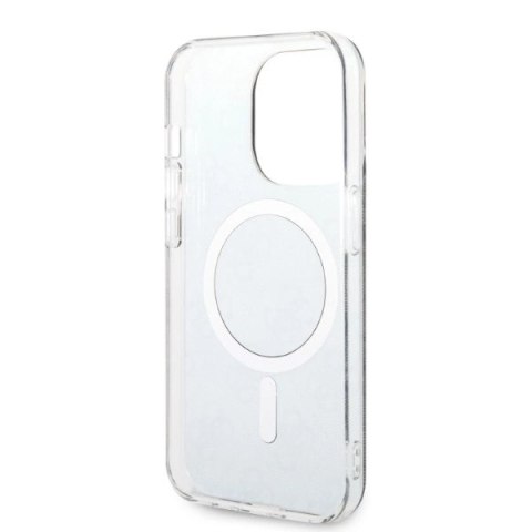Etui Guess 4G Print MagSafe na iPhone 14 Pro Max + ładowarka indukcyjna - czarne