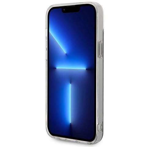 Etui Guess 4G Print MagSafe na iPhone 14 + ładowarka indukcyjna - czarne