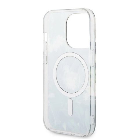 Etui Guess Jungle MagSafe na iPhone 14 Pro + ładowarka indukcyjna - zielone