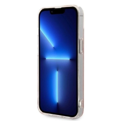 Etui Guess Marble MagSafe na iPhone 14 + ładowarka indukcyjna - różowe