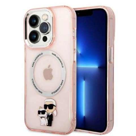 Etui Karl Lagerfeld Iconic Karl&Choupette MagSafe na iPhone 14 Pro Max - różowe Etui Karl Lagerfeld Iconic Karl&Choupette MagSafe na iPhone 14 Pro Max - różowe