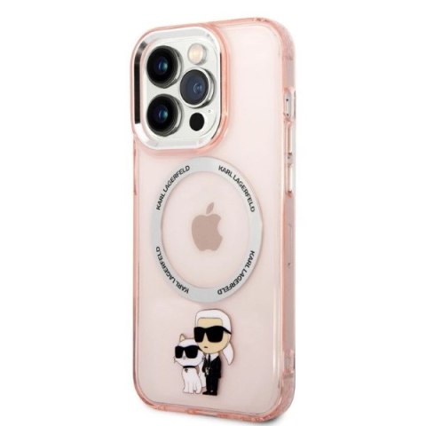 Etui Karl Lagerfeld Iconic Karl&Choupette MagSafe na iPhone 14 Pro Max - różowe Etui Karl Lagerfeld Iconic Karl&Choupette MagSafe na iPhone 14 Pro Max - różowe