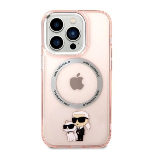 Etui Karl Lagerfeld Iconic Karl&Choupette MagSafe na iPhone 14 Pro Max - różowe Etui Karl Lagerfeld Iconic Karl&Choupette MagSafe na iPhone 14 Pro Max - różowe