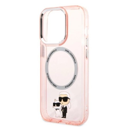 Etui Karl Lagerfeld Iconic Karl&Choupette MagSafe na iPhone 14 Pro Max - różowe Etui Karl Lagerfeld Iconic Karl&Choupette MagSafe na iPhone 14 Pro Max - różowe