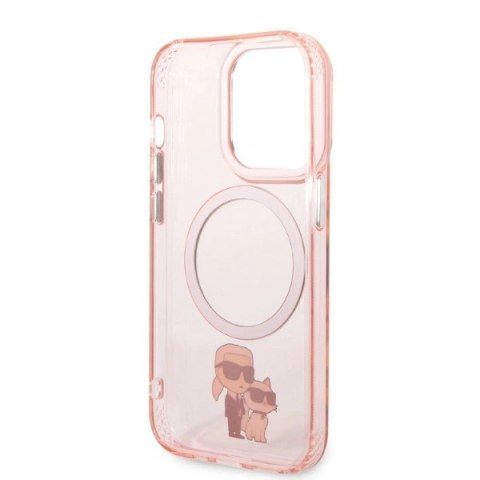 Etui Karl Lagerfeld Iconic Karl&Choupette MagSafe na iPhone 14 Pro Max - różowe Etui Karl Lagerfeld Iconic Karl&Choupette MagSafe na iPhone 14 Pro Max - różowe