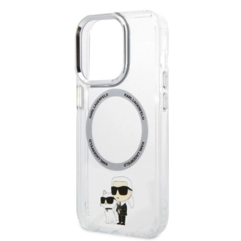 Etui Karl Lagerfeld Iconic Karl&Choupette MagSafe na iPhone 14 Pro - przezroczyste Etui Karl Lagerfeld Iconic Karl&Choupette MagSafe na iPhone 14 Pro - przezroczyste