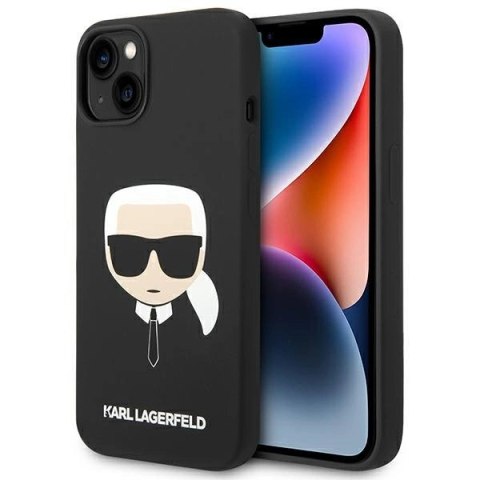 Etui Karl Lagerfeld Silicone Karl's Head MagSafe na iPhone 14 Plus - czarne Etui Karl Lagerfeld Silicone Karl's Head MagSafe na iPhone 14 Plus - czarne