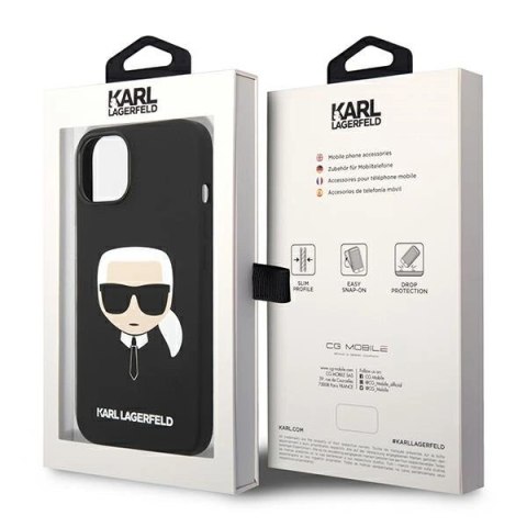 Etui Karl Lagerfeld Silicone Karl's Head MagSafe na iPhone 14 Plus - czarne Etui Karl Lagerfeld Silicone Karl's Head MagSafe na iPhone 14 Plus - czarne