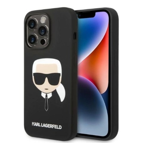 Etui Karl Lagerfeld Silicone Karl's Head MagSafe na iPhone 14 Pro Max - czarne Etui Karl Lagerfeld Silicone Karl's Head MagSafe na iPhone 14 Pro Max - czarne