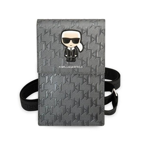 Torebka Karl Lagerfeld Ikonik Karl Monogram Patch - srebrna Torebka Karl Lagerfeld Ikonik Karl Monogram Patch - srebrna