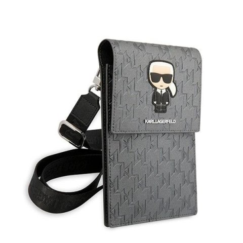 Torebka Karl Lagerfeld Ikonik Karl Monogram Patch - srebrna Torebka Karl Lagerfeld Ikonik Karl Monogram Patch - srebrna
