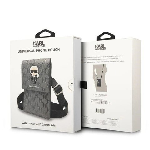 Torebka Karl Lagerfeld Ikonik Karl Monogram Patch - srebrna Torebka Karl Lagerfeld Ikonik Karl Monogram Patch - srebrna
