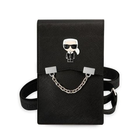Torebka na telefon Karl Lagerfeld Ikonik Karl Chain - czarna