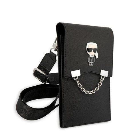 Torebka na telefon Karl Lagerfeld Ikonik Karl Chain - czarna