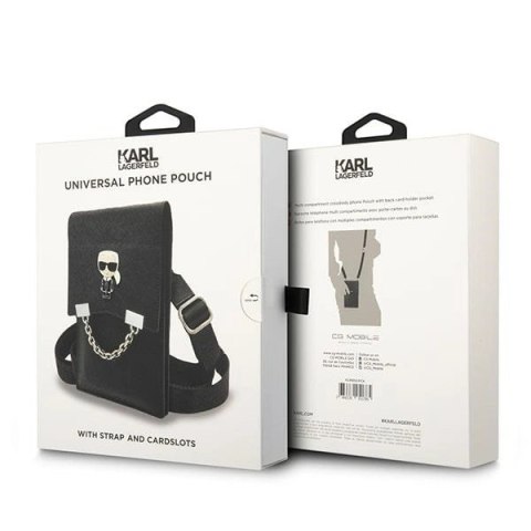 Torebka na telefon Karl Lagerfeld Ikonik Karl Chain - czarna