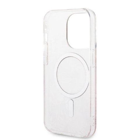 Zestaw etui Guess Jungle MagSafe + ładowarka do iPhone 14 Pro Max 6,7" - różowe