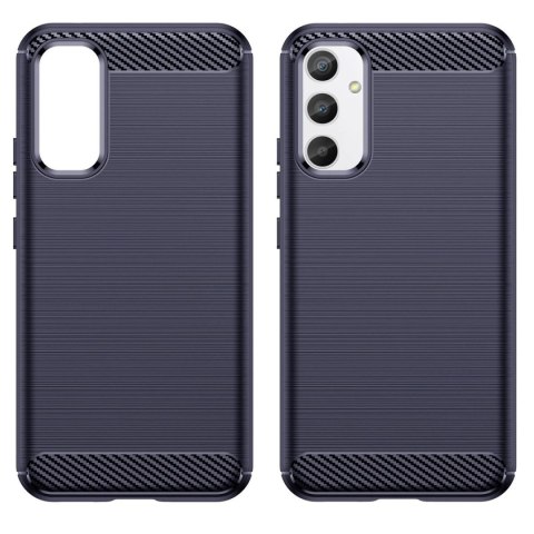 Carbon Case etui do Samsung Galaxy A54 5G elastyczny silikonowy karbonowy pokrowiec niebieskie