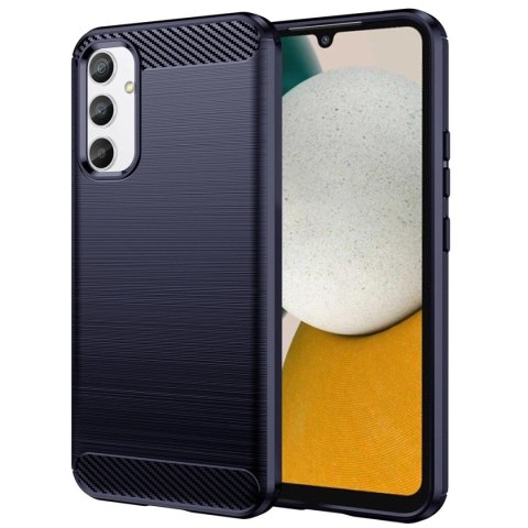 Carbon Case etui do Samsung Galaxy A54 5G elastyczny silikonowy karbonowy pokrowiec niebieskie