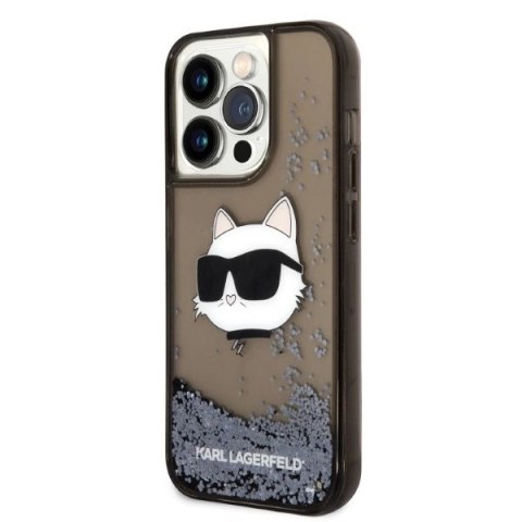 Etui Karl Lagerfeld Glitter Choupette Head na iPhone 14 Pro Max - czarne Etui Karl Lagerfeld Glitter Choupette Head na iPhone 14 Pro Max - czarne