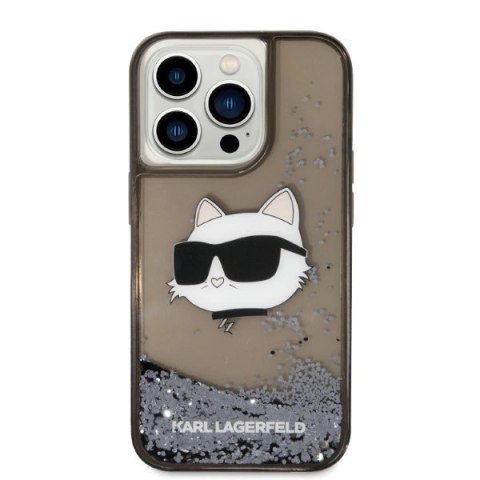 Etui Karl Lagerfeld Glitter Choupette Head na iPhone 14 Pro Max - czarne Etui Karl Lagerfeld Glitter Choupette Head na iPhone 14 Pro Max - czarne