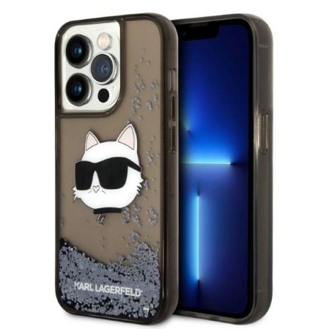 Etui Karl Lagerfeld Glitter Choupette Head na iPhone 14 Pro - czarne Etui Karl Lagerfeld Glitter Choupette Head na iPhone 14 Pro - czarne