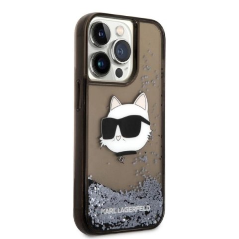 Etui Karl Lagerfeld Glitter Choupette Head na iPhone 14 Pro - czarne Etui Karl Lagerfeld Glitter Choupette Head na iPhone 14 Pro - czarne