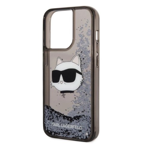 Etui Karl Lagerfeld Glitter Choupette Head na iPhone 14 Pro - czarne Etui Karl Lagerfeld Glitter Choupette Head na iPhone 14 Pro - czarne