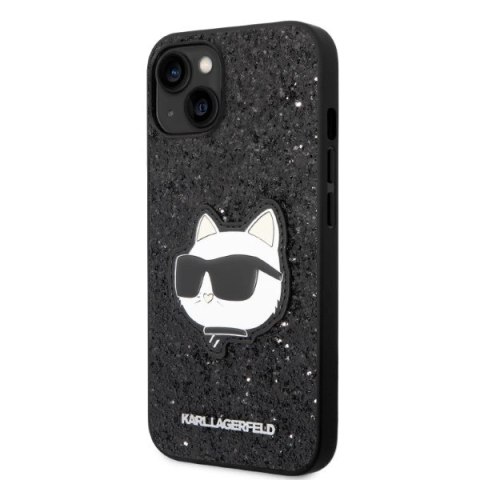 Etui Karl Lagerfeld Glitter Choupette Patch na iPhone 14 Plus - czarne Etui Karl Lagerfeld Glitter Choupette Patch na iPhone 14 Plus - czarne