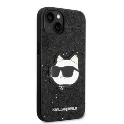 Etui Karl Lagerfeld Glitter Choupette Patch na iPhone 14 Plus - czarne Etui Karl Lagerfeld Glitter Choupette Patch na iPhone 14 Plus - czarne