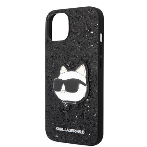 Etui Karl Lagerfeld Glitter Choupette Patch na iPhone 14 Plus - czarne Etui Karl Lagerfeld Glitter Choupette Patch na iPhone 14 Plus - czarne