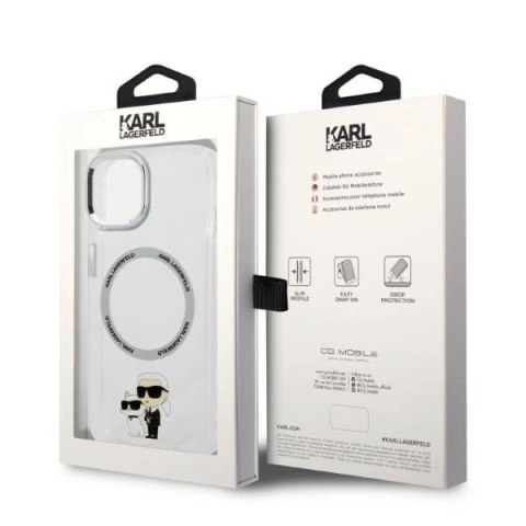 Etui Karl Lagerfeld Iconic Karl&Choupette MagSafe na iPhone 14 Plus - przezroczyste Etui Karl Lagerfeld Iconic Karl&Choupette MagSafe na iPhone 14 Plus - przezroczyste