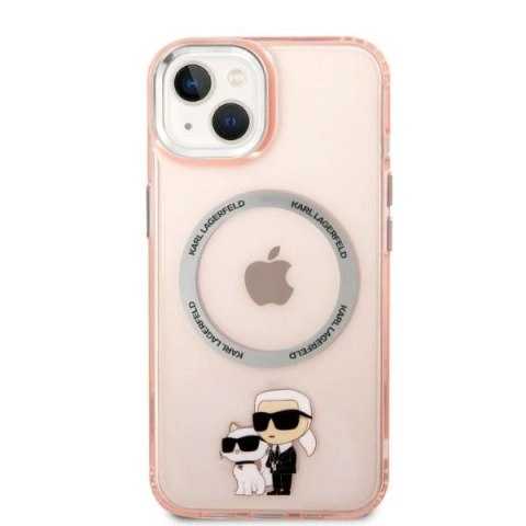 Etui Karl Lagerfeld Iconic Karl&Choupette MagSafe na iPhone 14 Plus - różowe Etui Karl Lagerfeld Iconic Karl&Choupette MagSafe na iPhone 14 Plus - różowe
