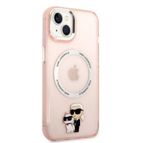 Etui Karl Lagerfeld Iconic Karl&Choupette MagSafe na iPhone 14 Plus - różowe Etui Karl Lagerfeld Iconic Karl&Choupette MagSafe na iPhone 14 Plus - różowe