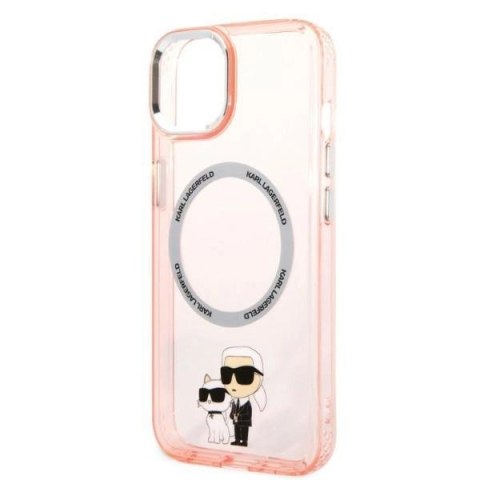 Etui Karl Lagerfeld Iconic Karl&Choupette MagSafe na iPhone 14 Plus - różowe Etui Karl Lagerfeld Iconic Karl&Choupette MagSafe na iPhone 14 Plus - różowe