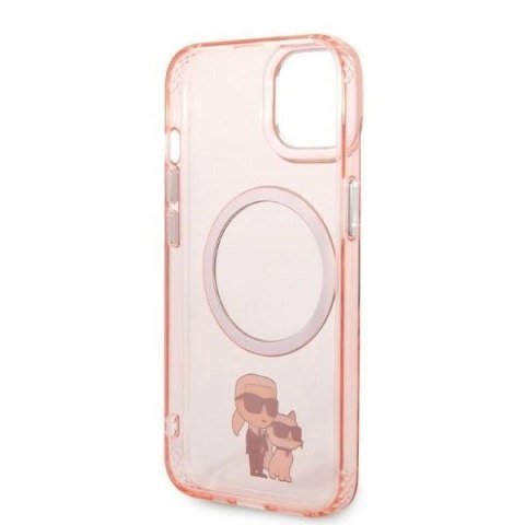 Etui Karl Lagerfeld Iconic Karl&Choupette MagSafe na iPhone 14 Plus - różowe Etui Karl Lagerfeld Iconic Karl&Choupette MagSafe na iPhone 14 Plus - różowe