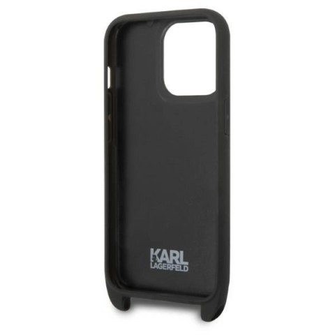 Etui Karl Lagerfeld Monogram Ikonik Patch na iPhone 14 Pro - czarne Etui Karl Lagerfeld Monogram Ikonik Patch na iPhone 14 Pro - czarne