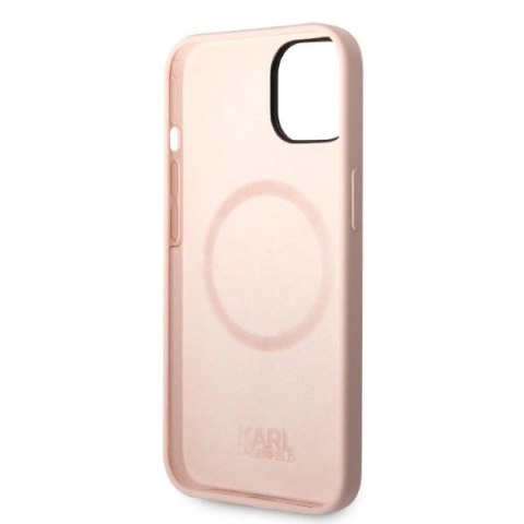 Etui Karl Lagerfeld Silicone Ikonik MagSafe na iPhone 14 - różowe Etui Karl Lagerfeld Silicone Ikonik MagSafe na iPhone 14 - różowe