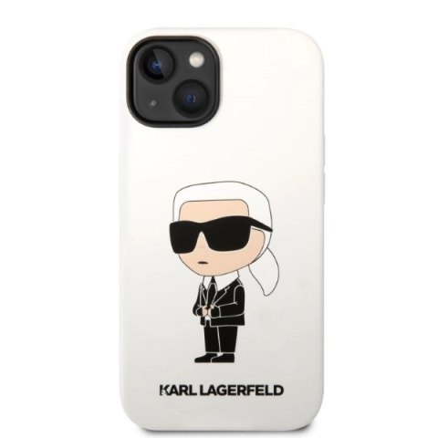 Etui Karl Lagerfeld Silicone Ikonik na iPhone 14 Plus - białe Etui Karl Lagerfeld Silicone Ikonik na iPhone 14 Plus - białe