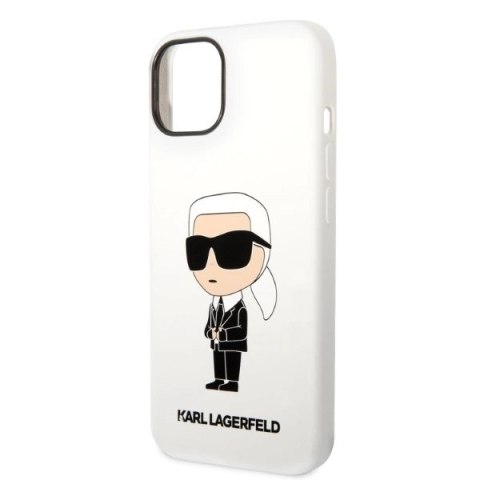 Etui Karl Lagerfeld Silicone Ikonik na iPhone 14 Plus - białe Etui Karl Lagerfeld Silicone Ikonik na iPhone 14 Plus - białe