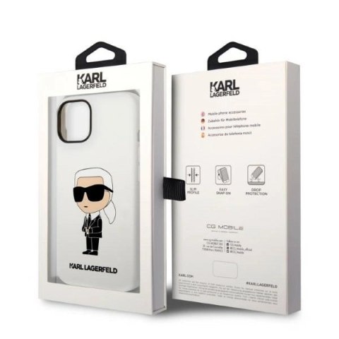 Etui Karl Lagerfeld Silicone Ikonik na iPhone 14 Plus - białe Etui Karl Lagerfeld Silicone Ikonik na iPhone 14 Plus - białe
