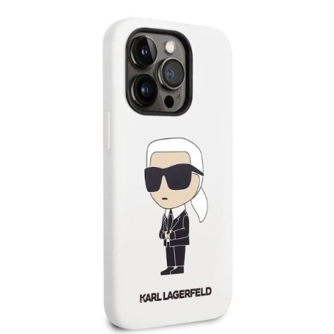Etui Karl Lagerfeld Silicone Ikonik na iPhone 14 Pro - białe Etui Karl Lagerfeld Silicone Ikonik na iPhone 14 Pro - białe