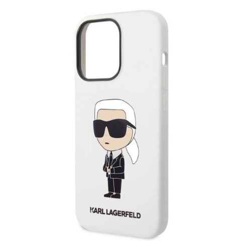 Etui Karl Lagerfeld Silicone Ikonik na iPhone 14 Pro - białe Etui Karl Lagerfeld Silicone Ikonik na iPhone 14 Pro - białe