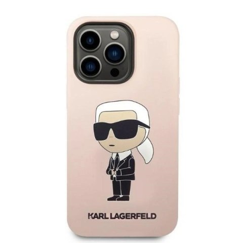 Etui Karl Lagerfeld Silicone Ikonik na iPhone 14 Pro - różowe Etui Karl Lagerfeld Silicone Ikonik na iPhone 14 Pro - różowe