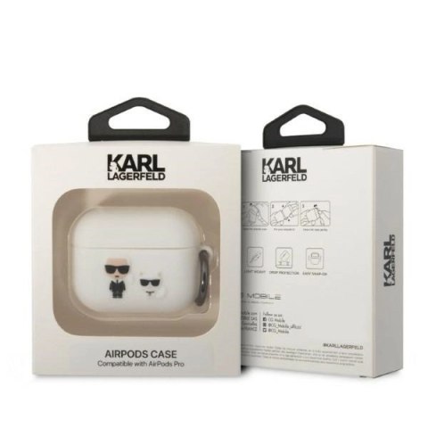 Etui Karl Lagerfeld Silicone Karl&Choupette na AirPods Pro - białe Etui Karl Lagerfeld Silicone Karl&Choupette na AirPods Pro - białe