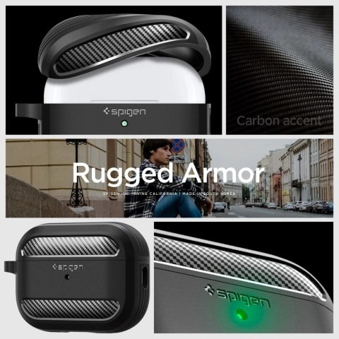 Etui Spigen Rugged Armor na Apple AirPods Pro 1 / 2 - czarny mat Etui Spigen Rugged Armor na Apple AirPods Pro 1 / 2 - czarny mat