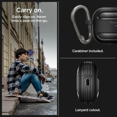 Etui Spigen Rugged Armor na Apple AirPods Pro 1 / 2 - czarny mat Etui Spigen Rugged Armor na Apple AirPods Pro 1 / 2 - czarny mat
