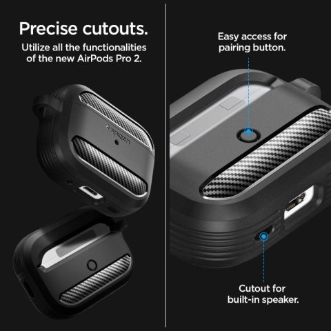 Etui Spigen Rugged Armor na Apple AirPods Pro 1 / 2 - czarny mat Etui Spigen Rugged Armor na Apple AirPods Pro 1 / 2 - czarny mat