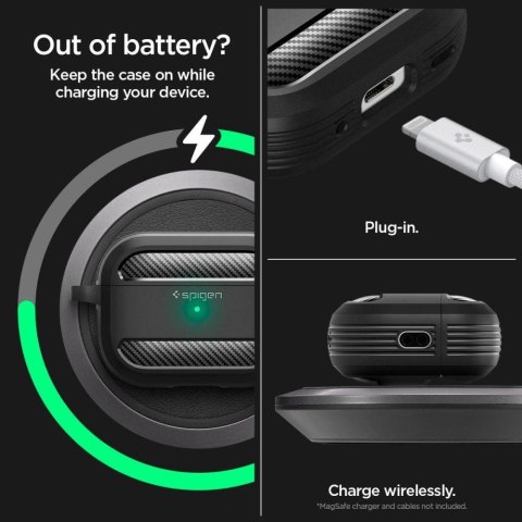 Etui Spigen Rugged Armor na Apple AirPods Pro 1 / 2 - czarny mat Etui Spigen Rugged Armor na Apple AirPods Pro 1 / 2 - czarny mat